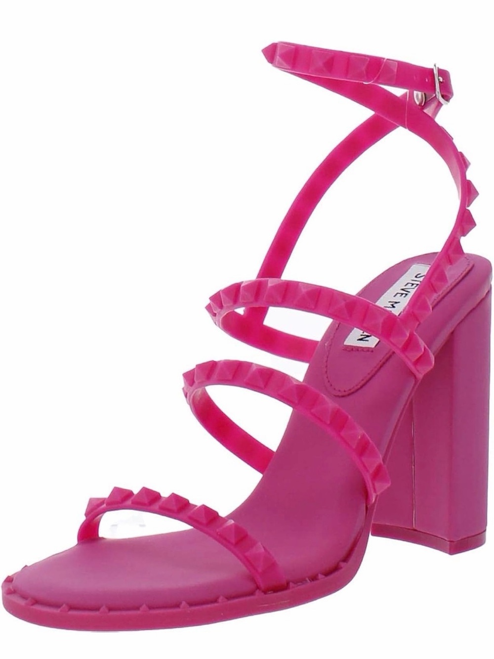 Steve Madden Cellini sandals hot pink jelly studded strap block high heel
